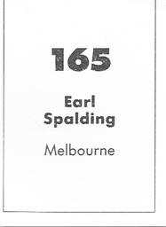 1990 Select AFL Stickers #165 Earl Spalding Back
